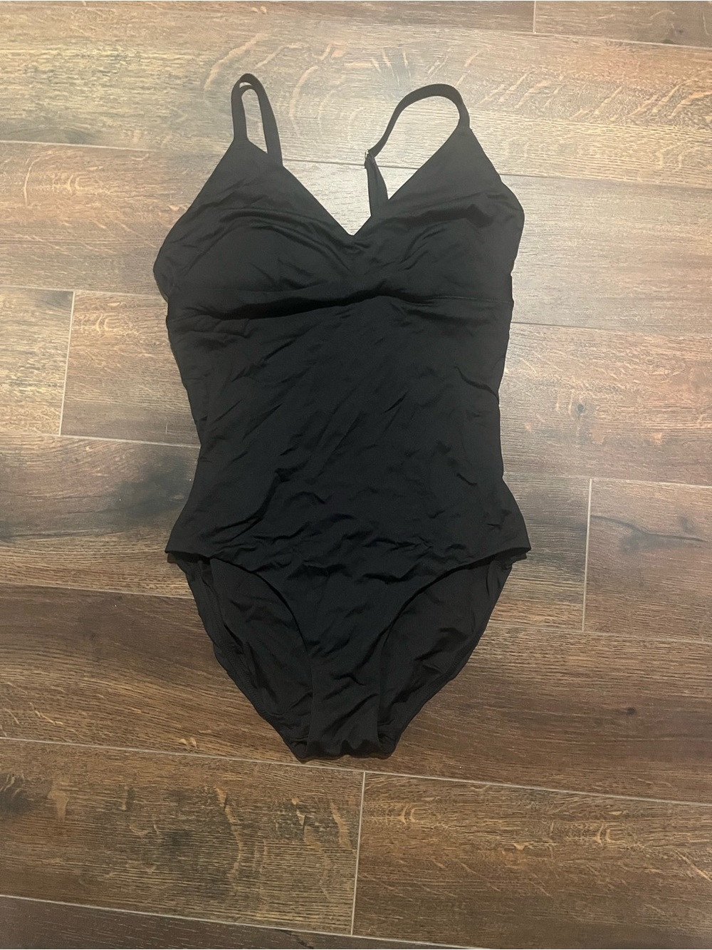 SPANX Black One-Piece Swimsuit with V-Neck
